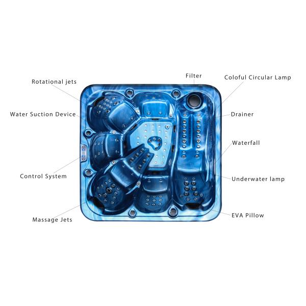 Luxury Acrylic Large Whirlpool Massage Bathtub Outdoor Spa Hot Tubs