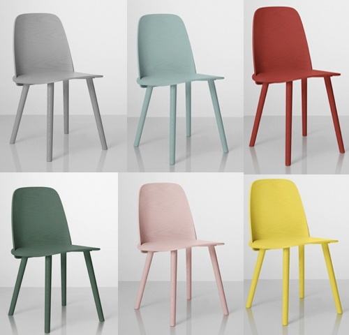Dining Furniture Muuto Nerd Chair , Classic Colorful Modern Wood Chair