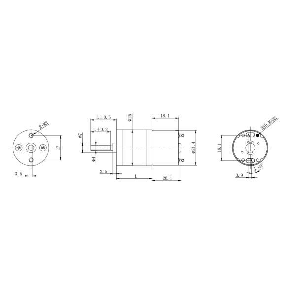 25mm Metal 320 Small Geared Motor Electric Motor Dimensions