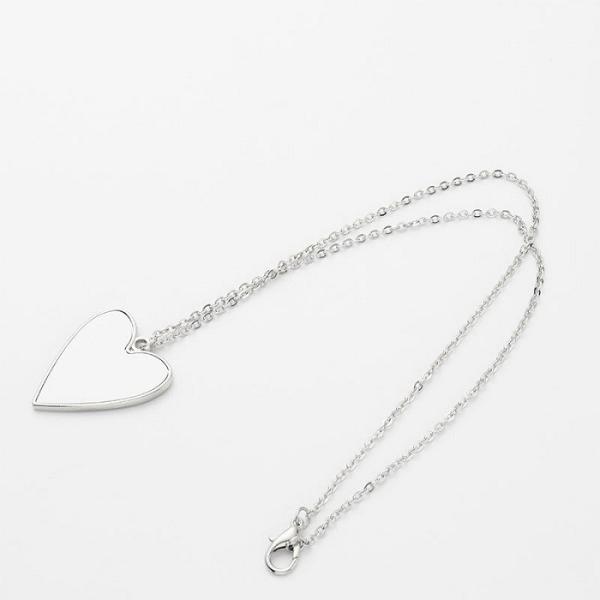 Sublimation Love Heart Necklace Valentines Necklace For Heat Transfer