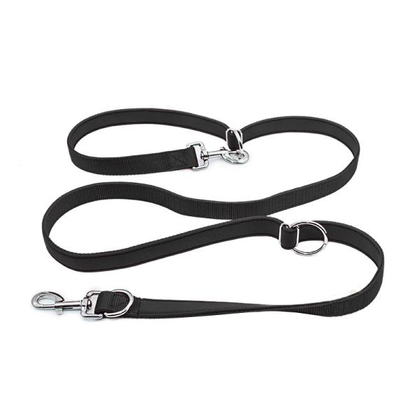 Outdoor Running Personalized Nylon Multifunctional Pet Dog Leash with One Drag Two Double-Headed Dog Rope Durable and Versatile