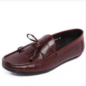 Cheap Casual Mens Leather Loafers Anti Skidding  Moccasins Bow Tie Flat Shoes wholesale