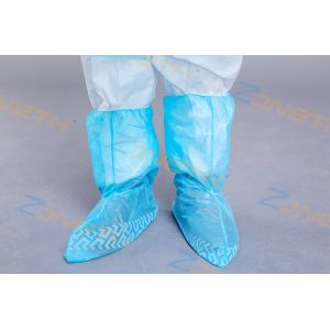 Cheap Anti Slip Blue 35GSM Disposable Plastic Boot Covers wholesale