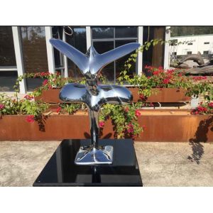 Abstract Metal Animal Sculptures Modern Art Stainless Steel Flying Eagle