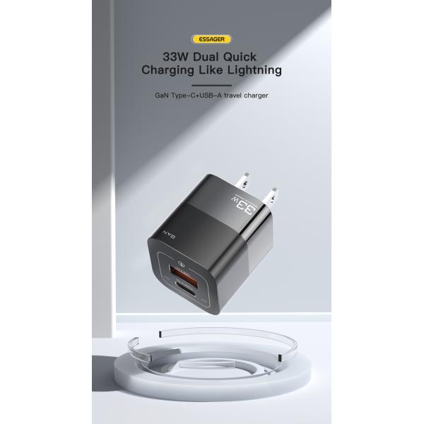 Essager USB Type C GaN Cellphone Fast Charger 33W