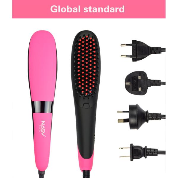 100-240V Home Hair Straightener , Flat Iron Hair Straightener Brush Comb