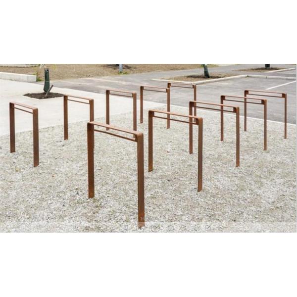 Metal Street Landscape Architecture Corten Steel Public Bicycle Racks