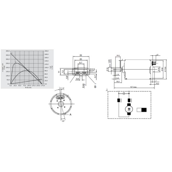 High Speed 24V Permanent Magnet Brushed DC Electric Motor 90W / 100W 2700RPM