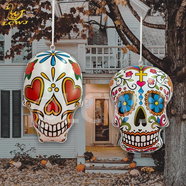 Softball Fans' Must-Have Inflatable Halloween Sugar Skull Decoration For Yard Garden