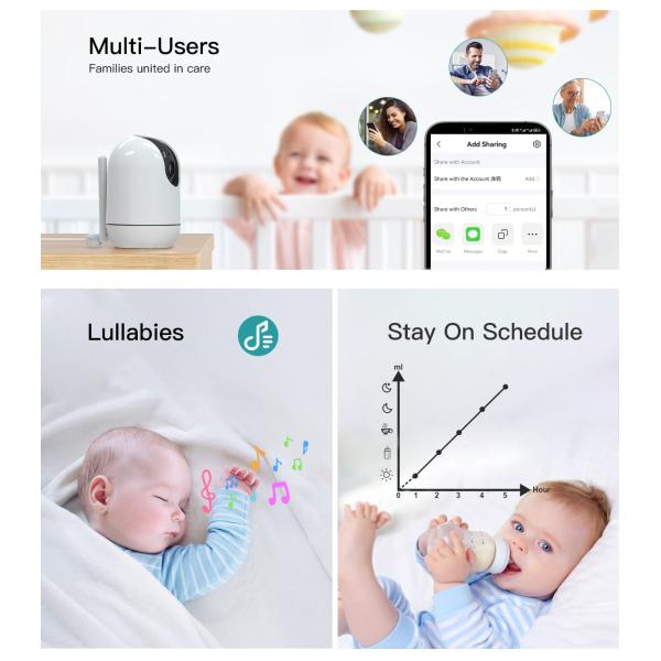 1080p Baby Monitor With Camera 5 Inch LCD Long Range Baby Monitor With Wifi