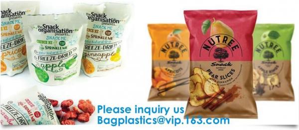 Snack Packing Use Metalized Film Standing Up Pouch Bag With Zipper,Food Packaging/ 3 Side Seal Bag/ Stand Up Pouch Bag F