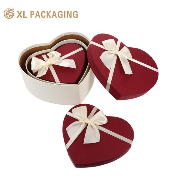 Custom Paper Cardboard Lid Base Heart Shaped Boxes For Lipstick Luxury Valentines Day Gifts