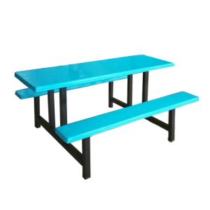 Cheap 6 Person Fibreglass Restaurant Furniture Fast Food Dining Table Set wholesale