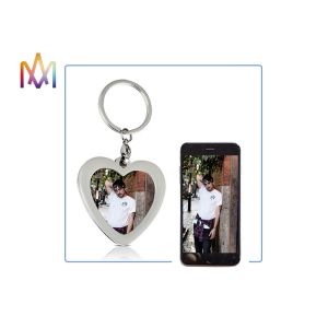 SS304 Heart Shaped Photo Frame Custom Shaped Keychains
