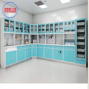 Cheap Hospital Clinic Furniture Wall Mounted Disposal Cabinet Stainless Steel Handle 110 Degree Hinge White wholesale