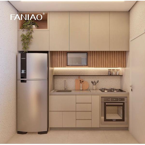 Mini Kitchenette Melamine Kitchen Cabinet for Hotel Kitchen Apartment Cabinet Project