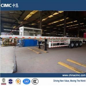Cheap tri-axle 40ft flat trailers for sales in Ghana wholesale