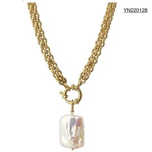 Cheap Saya Stainless Steel Shell Pendant Jewelry Shaped Pearl Pendant Necklace wholesale