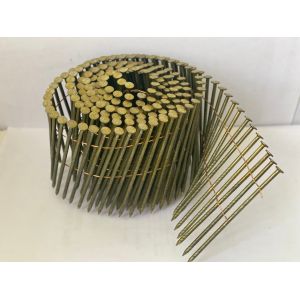 Yellow Galvanized Coil Nails For Pallet Wood Construction
