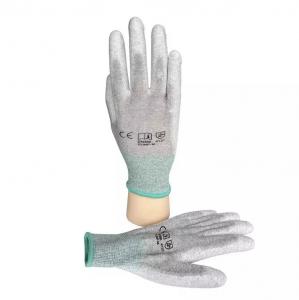 Cheap Anti Static ESD Glove Lint Free ESD PU Coated Palm Fit Gloves Carbon Fiber Antistatic Safety Work Gloves wholesale