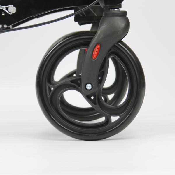 Foldable Aluminum Shopping Walker Walking Aid With Bag Crutch Place Holder Wire Brake Handle