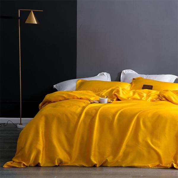Standard Size Real Silk Duvet Cover Queen King Comforter Cover Solid Color Bedding Set