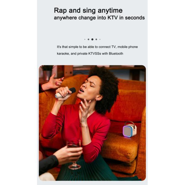 Kids Birthday Gifts Portable Karaoke Machine with 2 Wireless Microphones and Wi-Fi Music