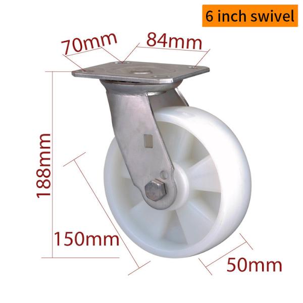EDL 6 Inch Stainless Steel Caster Wheel Built For Heavy Duty Use With TPA 420kg Load S716P-25
