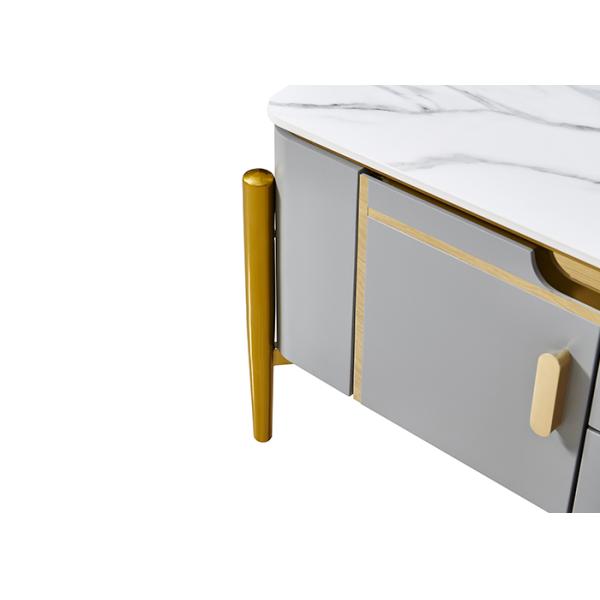 ISO18001 Marble Stone Slab TV Unit Coffee Table Set