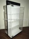 Counter Top Acrylic Display Case Metal Base Watch Display Units Double Sided