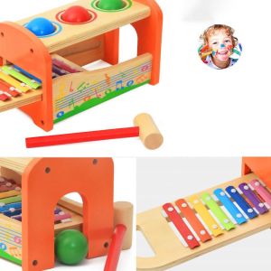 Eight Notes 15cm Wooden Musical Toys Wooden Xylophone Baby