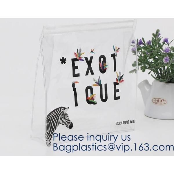 Clear Eva Pvc Bag With Zipper Swimwear Packaging Bag,Holographic Trendy Cosmetic Pvc Bag Portable Travel Makeup Bag