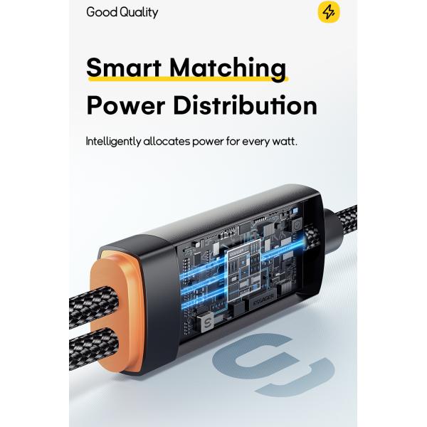 ESSAGER ES-X66 2 in 1 Cable USB C to Type C Lighting Data Charging Cable