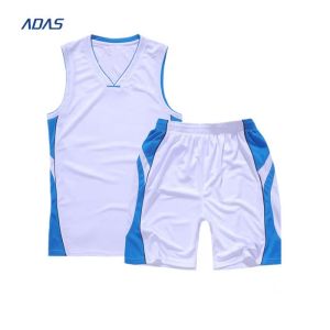 Cheap Antibacterial Sublimation Blue Reversible Basketball Jerseys Breathable Rhinestone Embroidered 160g wholesale