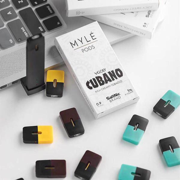 Factory oem e-cigarette accessories 0.9ml Myle pods CUBAN ICE PEPPERMINT MANGO STRAWBERRIE for Myle flat Vape device