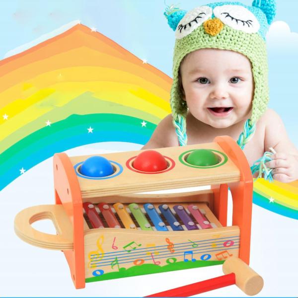 Eight Notes 15cm Wooden Musical Toys Wooden Xylophone Baby