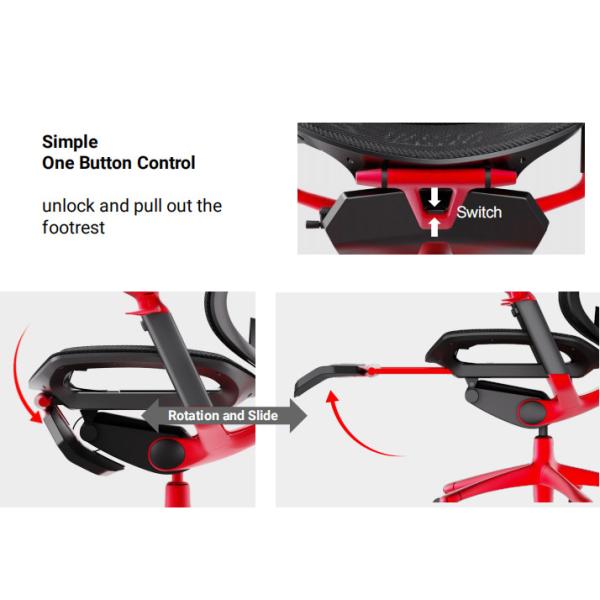 Yellow Office Ergonomic Mesh Chair PP GF Mechanism