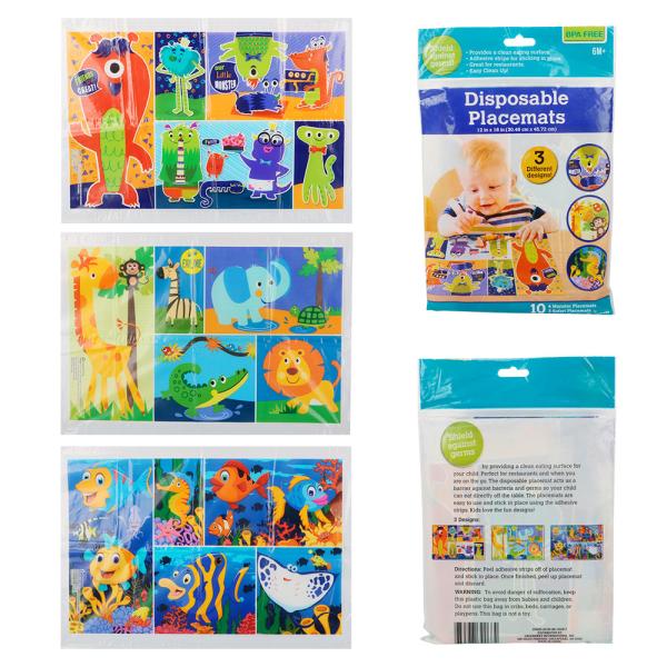 Rectangular Childrens Plastic Placemats Toddlers Baby Placemat For Restaurants