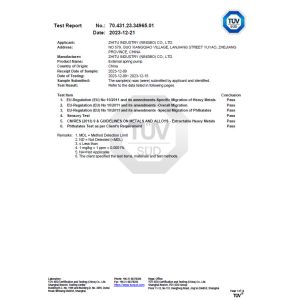 Zhitu Industry (ningbo)Co.,Ltd Certifications