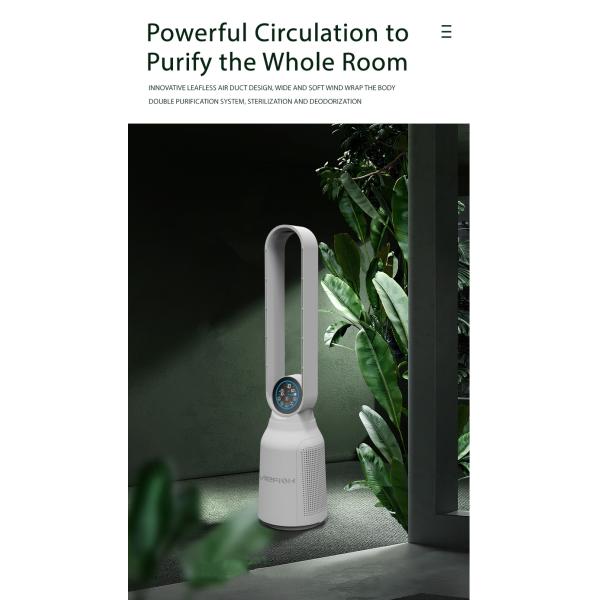 Homefish 2023 Latest Bladeless Oscillating Fan Air Purifier H13 Hepa Filter Floor Standing air purifier for home