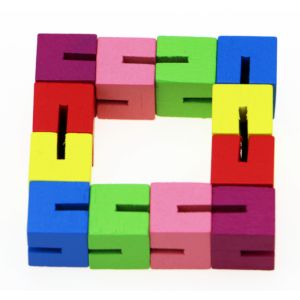 Educational 5.4*4cm Geometric Wooden Blocks 60g CE certificate