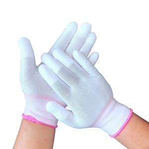 China Safety Inspection Cotton ESD White Grey Hand Antistatic Gloves For Electronics on sale