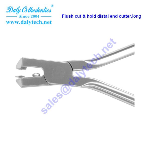 Flush cut and safety hold distal end cutter pliers of orthodontic appliance for dental tools