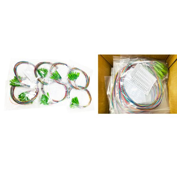 G657A1 LSZH PVC 12 Colors Fiber Optic Pigtails APC Single Mode 0.9mm E2000 Pigtails