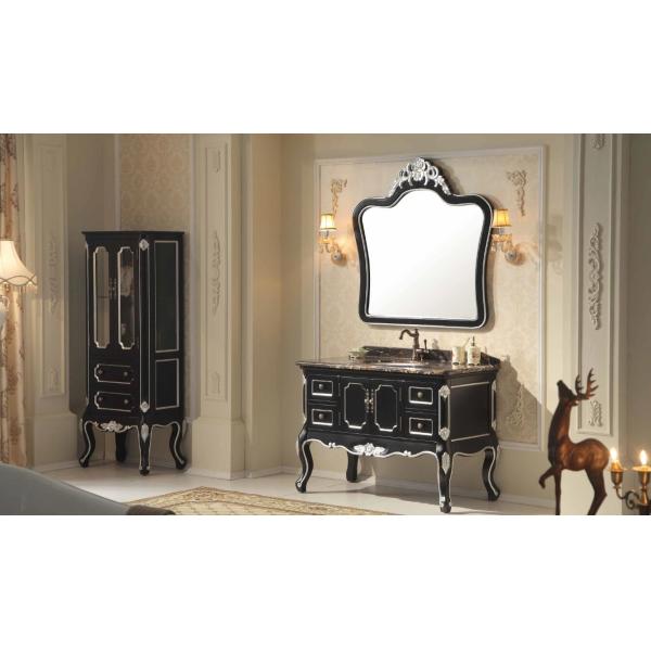 60CM Solid Wood Bathroom Vanities With Tops Base With Mirror Washroom