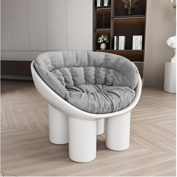 PU Fabric Leisure Chair Down Filled Cushion Elephant Leg Chair Italian Style