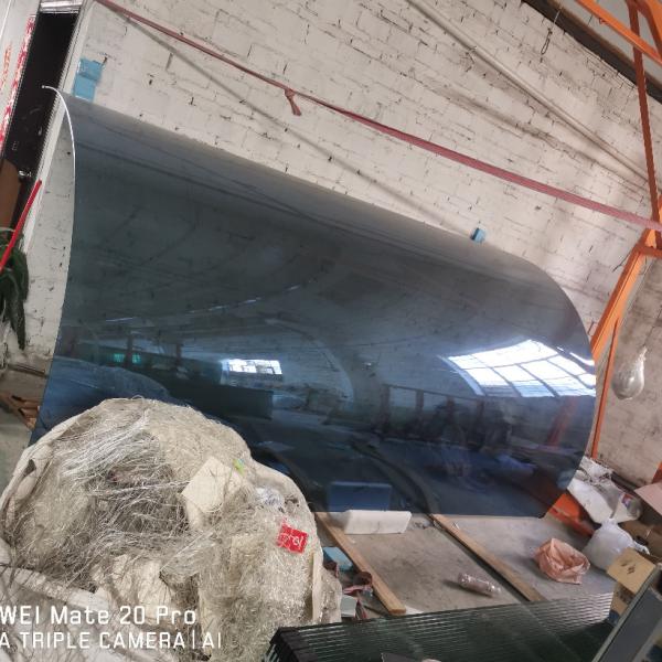 Customized Curved Tempered Glass , Stairway Curved Steel Glass Railing