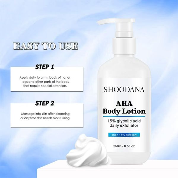 Factory's Organic Body Lotion AHA Milk Glycolic Acid for Lightening Whitening Private Label Skin Care Product for Black Skin