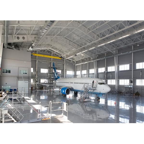 Hot Galvanized Steel Metal Building Structures , Shed Aircraft Hangar Buildings For Airplanes / Air Terminals