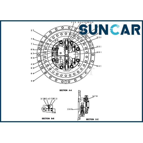 YN15V00037R450 Travel Motor Seal Kit For Kobelco SK200-8 Hydraulic Motor Repair Kit